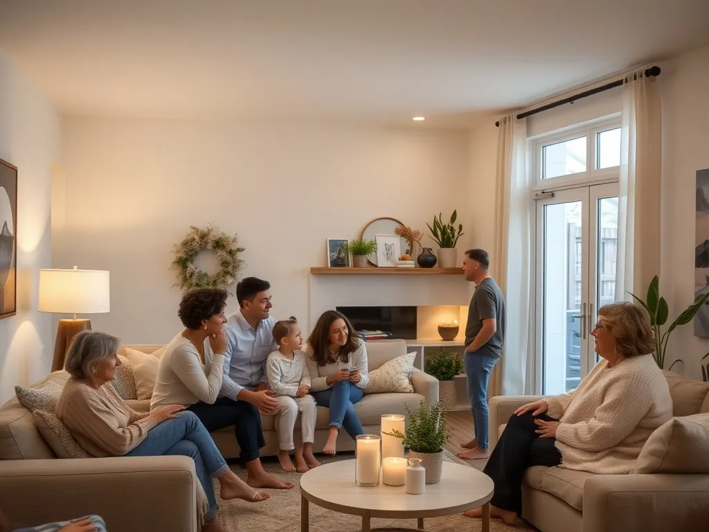 Warm interior with decorative details